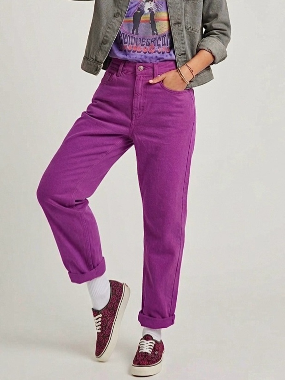 Urban Outfitters BDG High-Waisted Purple Pink Cowboy Jeans Size27 - Picture 2 of 14